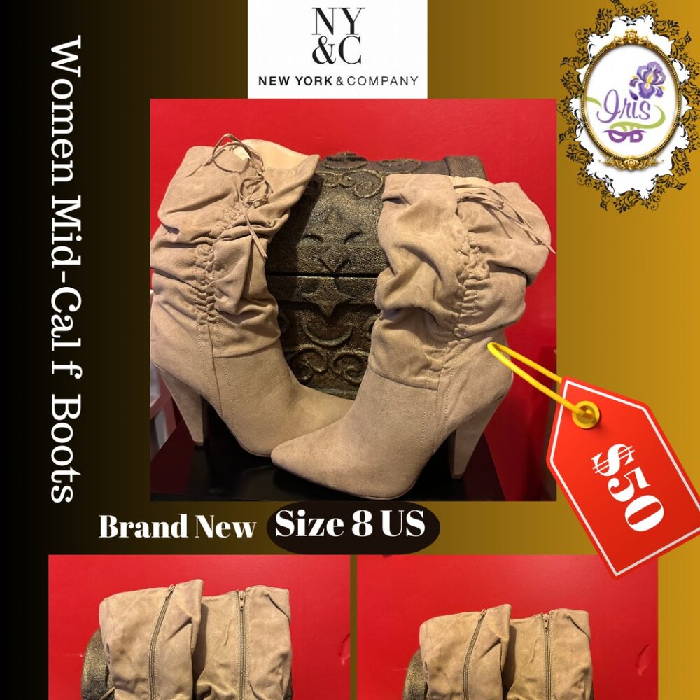 Beautiful Beige Women Boots size 8 for Fall & Winter